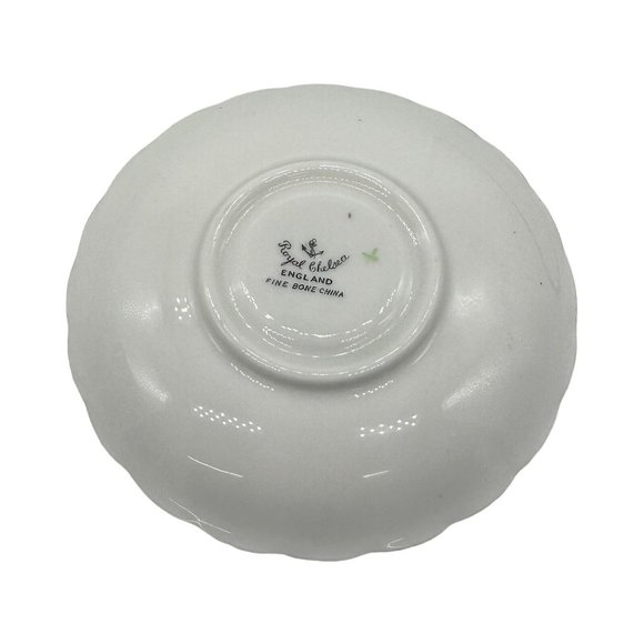 Royal Chelsea England Demitasse Cup & Saucer Set 385A Floral AOP Bone China EUC - Picture 10 of 10